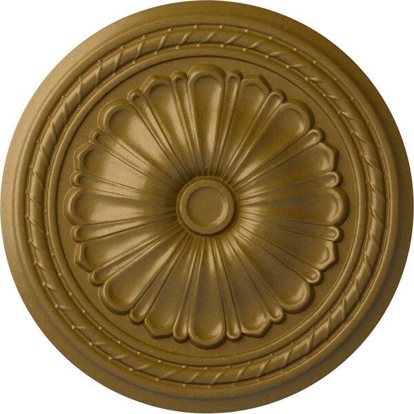 Ekena Millwork Alexa Ceiling Medallion (Fits Canopies up to 2 7/8"), Hand-Painted Gold, 20 1/2"OD x 1 7/8"P CM20ALGLS - main